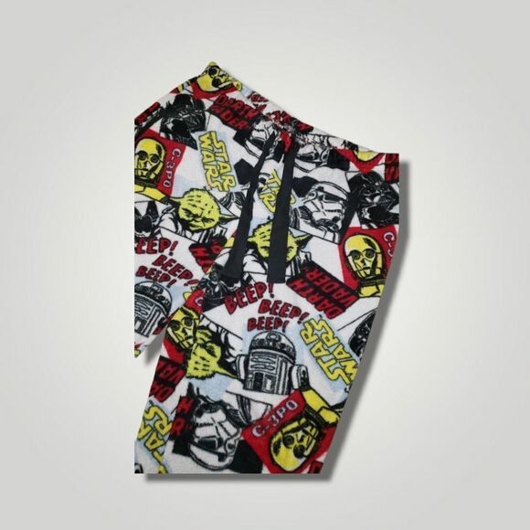 Star Wars yoda darth vader fuzzy pajama pants L - Picture 2 of 4